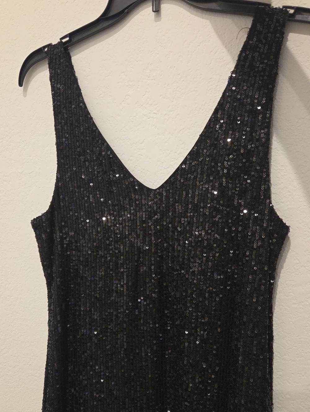 Black Sequin V-Neck Women’s Party Dress